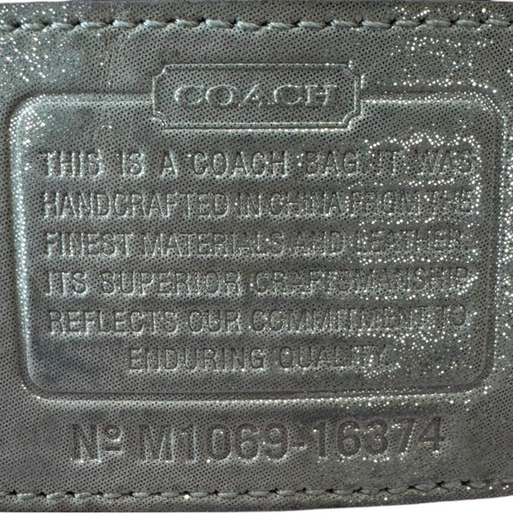 Rare Coach Poppy Metallic Champagne Leather Shoulder Hobo Bag Style 16374 - Picture 11 of 16